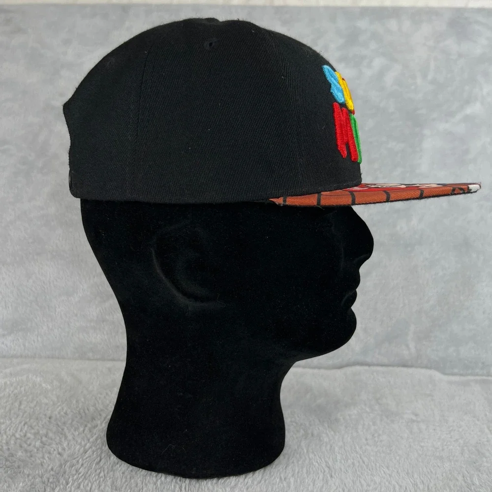 Nintendo Super Mario Bros Snapback Hat Black Luigi Retro Gamer Video Game Cap
